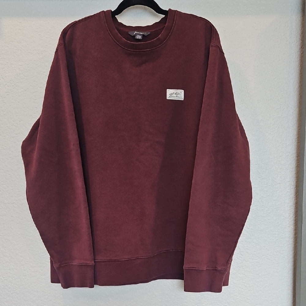 Eddie Bauer Men's Maroon Crewneck Sweater
